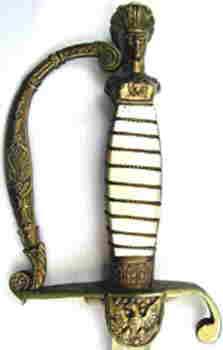 Infantry Officer's Indian Head Sword - Obverse View of Hilt