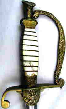 Infantry Officer's Indian Head Sword - Reverse View of Hilt