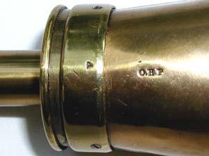 Stimpson United States Navy Fouled Anchor Flask View of "O.H.P." & "P" Markings