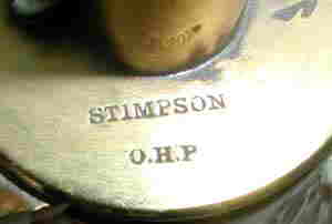 Stimpson United States Navy Fouled Anchor Flask Top Showing Stimpson Name & O.H.P.