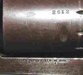 Serial Number "2612" on Cylinder and Left Frame Marking
