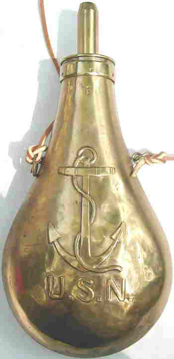 Stimpson Contract Fouled Anchor US Navy Powder Flask