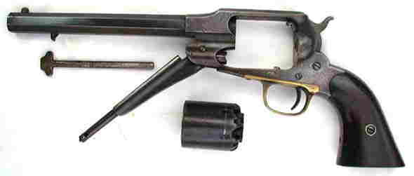 Left Side View of The New Model 1863 Army, With Loading Lever Dropped Cylinder Arbor Pin and Cylinder Removed